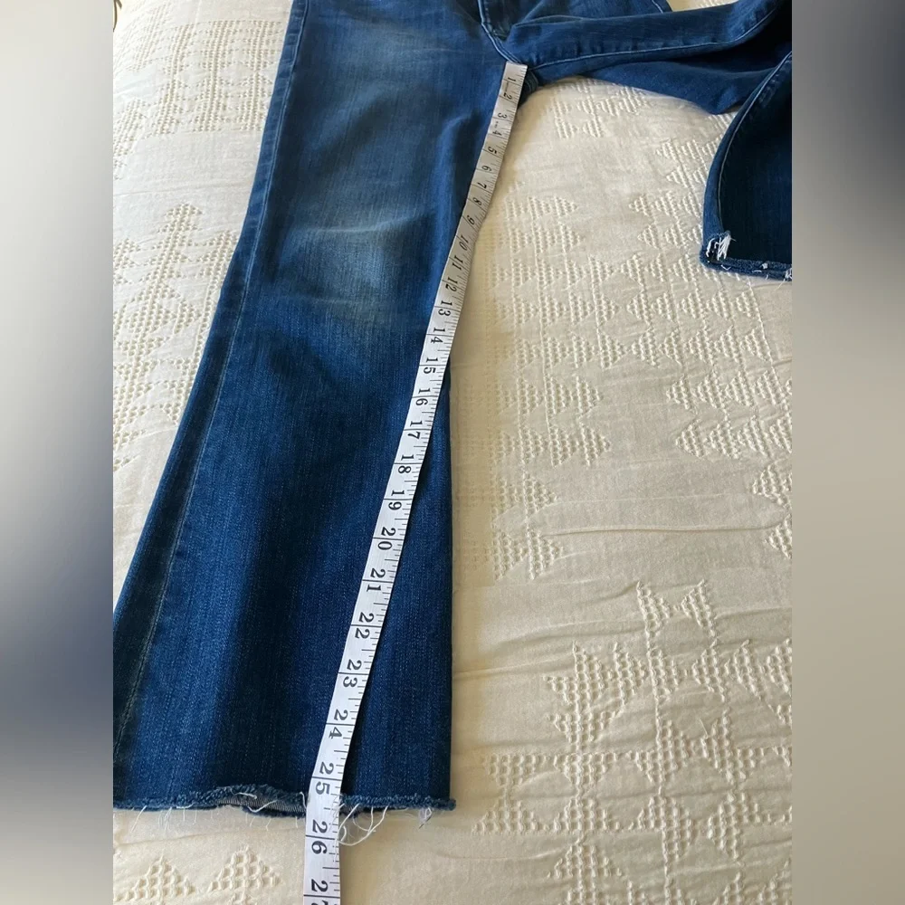 FRAME Le Crop Mini Boot Raw Hem Mid-High Rise Dark Wash Jeans Size 27 - Picture 9 of 12